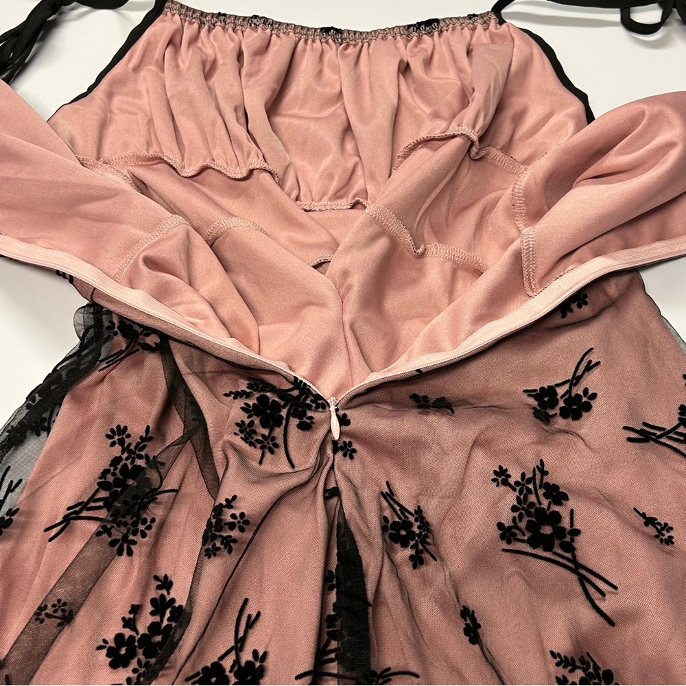 Hapsha Y2k Babydoll Dress Size L Velvet Burnout Sheer Whimsigoth Fairy Grunge‎ - Picture 6 of 11